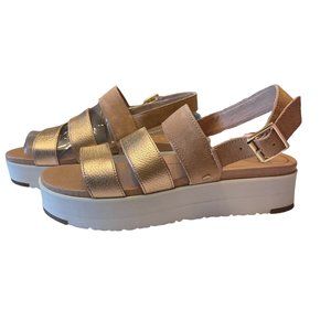 New UGG Braelynn Metallic Sandal for Women - Rose Gold